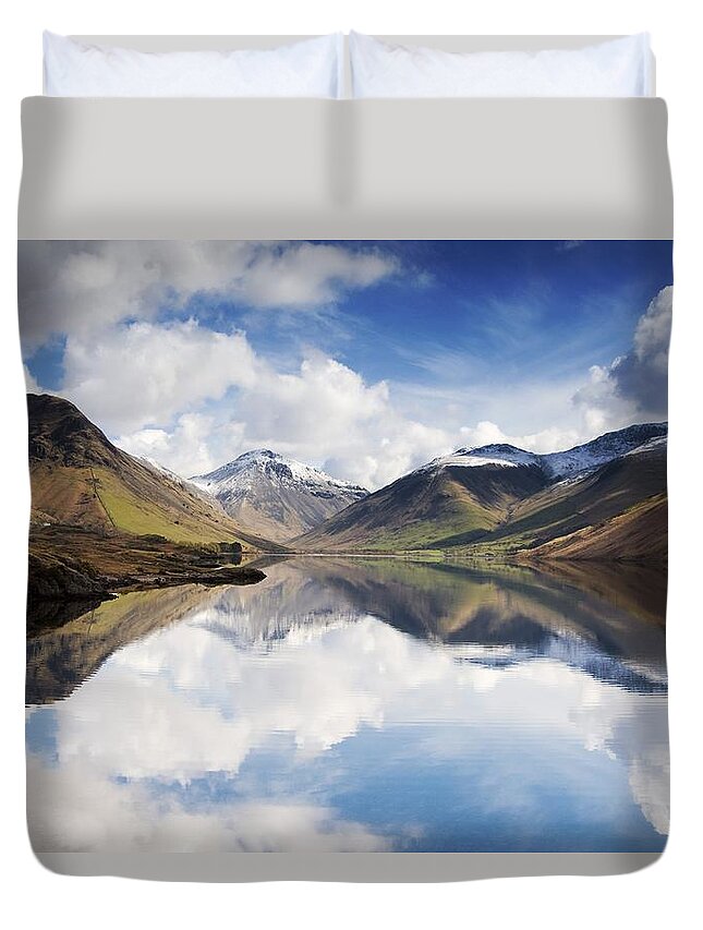Cumbria Duvet Cover featuring the photograph Mountains And Lake, Lake District by John Short