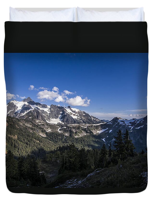 Cascades Duvet Cover featuring the photograph Mt Shuksan by Albert Seger