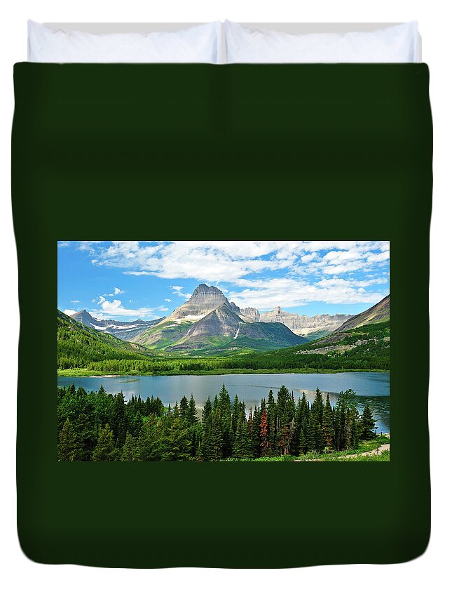 Glacier National Park Duvet Cover featuring the photograph Mt Wilbur by Greg Norrell