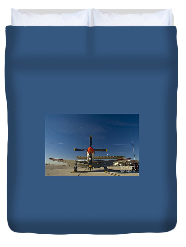 P-51 Duvet Cover featuring the photograph Mustang by Tim Mulina