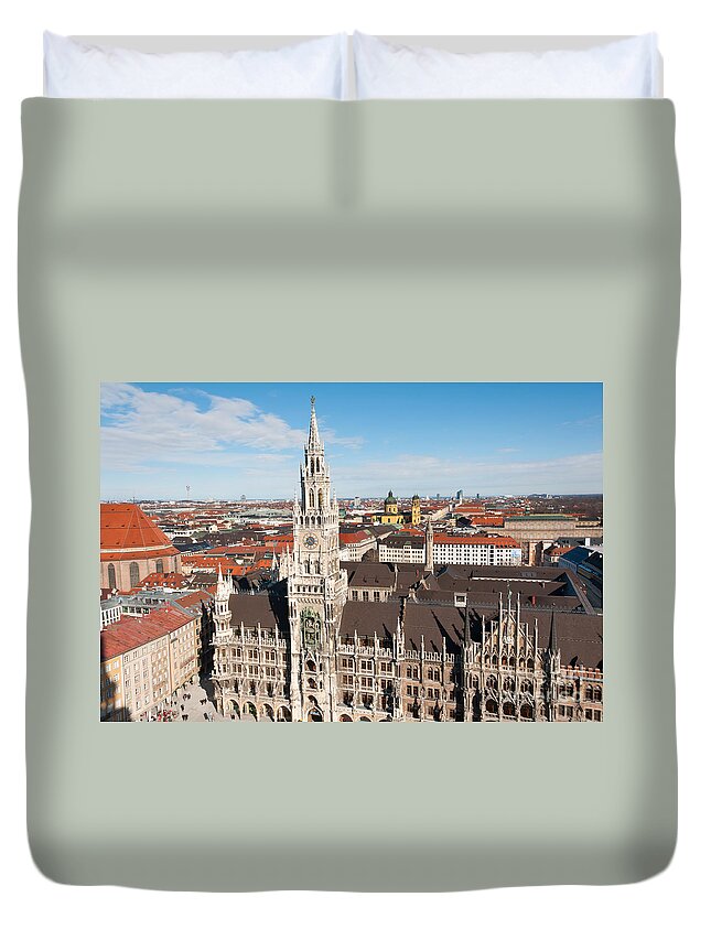 Above Duvet Cover featuring the photograph New Town Hall by Andrew Michael
