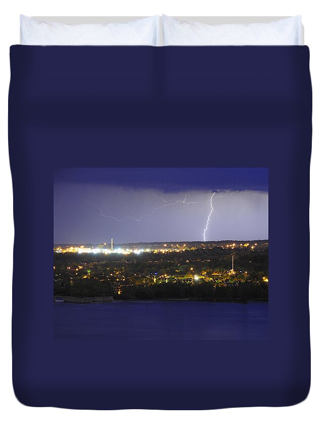 Lightning Duvet Cover featuring the photograph Night Light by Tony Beck