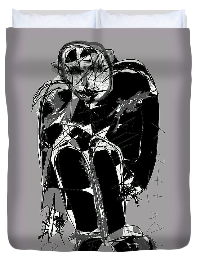 Digital Drawing Duvet Cover featuring the photograph Nodding Out - Austria by Doug Duffey