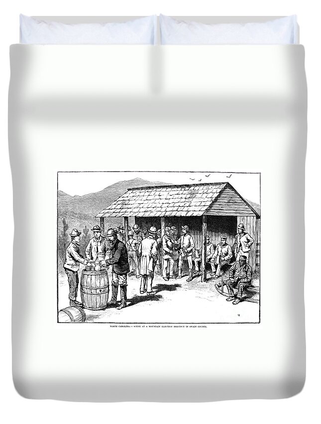 1884 Duvet Cover featuring the photograph North Carolina: Election by Granger