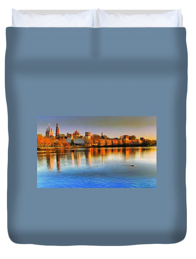 Ancient Duvet Cover featuring the photograph Novodevichy Convent by Michael Goyberg