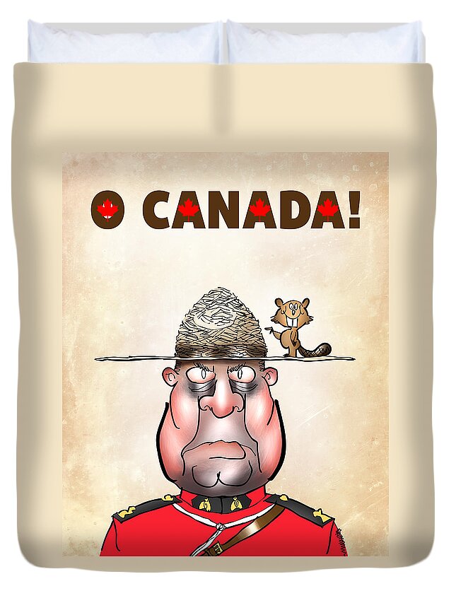 Canada Duvet Cover featuring the digital art O Canada by Mark Armstrong