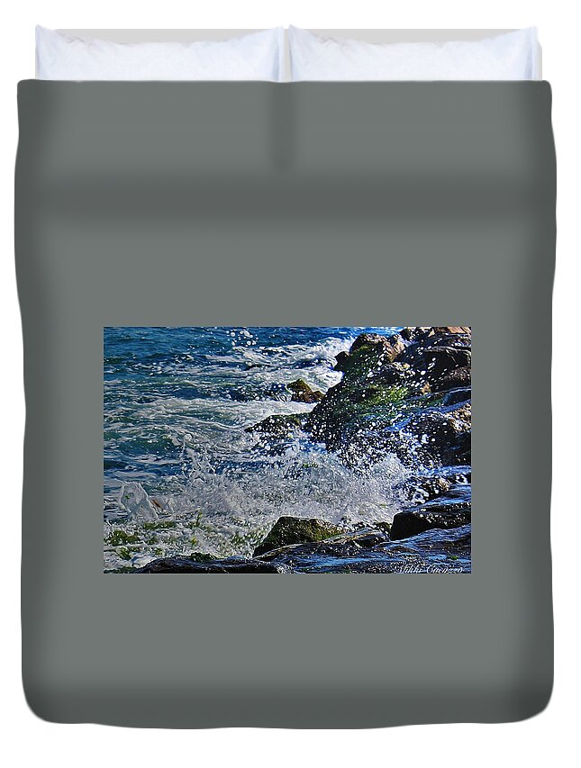 Ocean Duvet Cover featuring the photograph Ocean's Fury by Mikki Cucuzzo