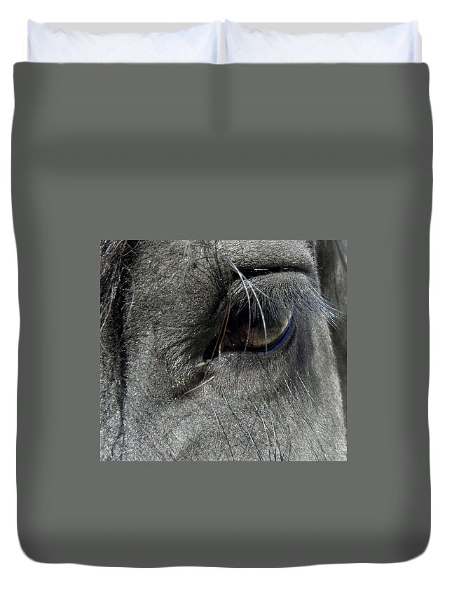 Eye Duvet Cover featuring the photograph Oh The Lashes by Kim Galluzzo