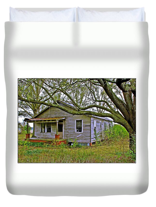 House Duvet Cover featuring the photograph Old Gray House by Judi Bagwell