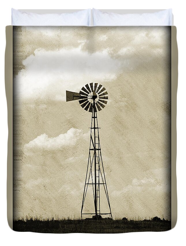 Agriculture Duvet Cover featuring the photograph Old Windmill I by Ricky Barnard