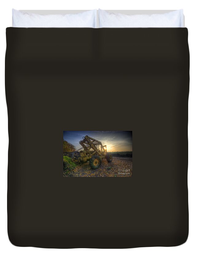 Art Duvet Cover featuring the photograph Oldskool Forklift by Yhun Suarez