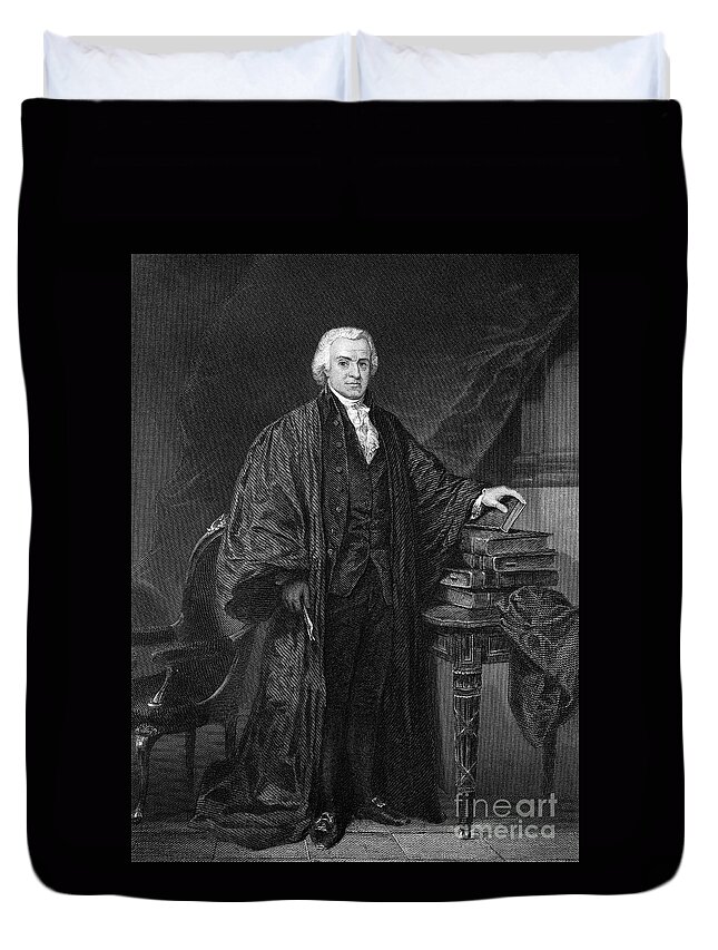 1790s Duvet Cover featuring the photograph OLVIER ELLSWORTH (1745-1807). Chief Justice of the United States Supreme Court, 1796-1799. Steel engraving, 1863 by Granger