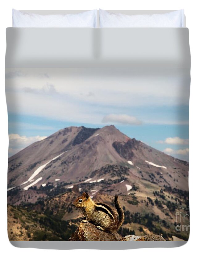 Lassen Volcanic National Park Duvet Cover featuring the photograph On Top Of The World by Adam Jewell