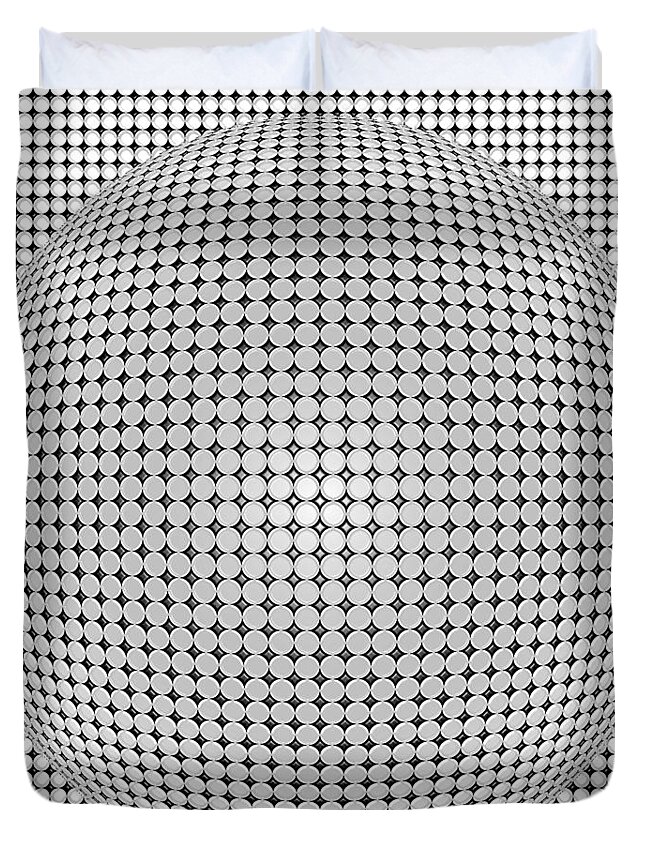 Optical Duvet Cover featuring the digital art Optical Illusion Plastic Ball by Sumit Mehndiratta
