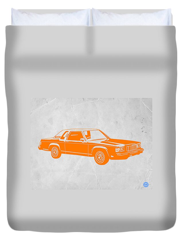 Ford Duvet Cover featuring the photograph Orange Car by Naxart Studio