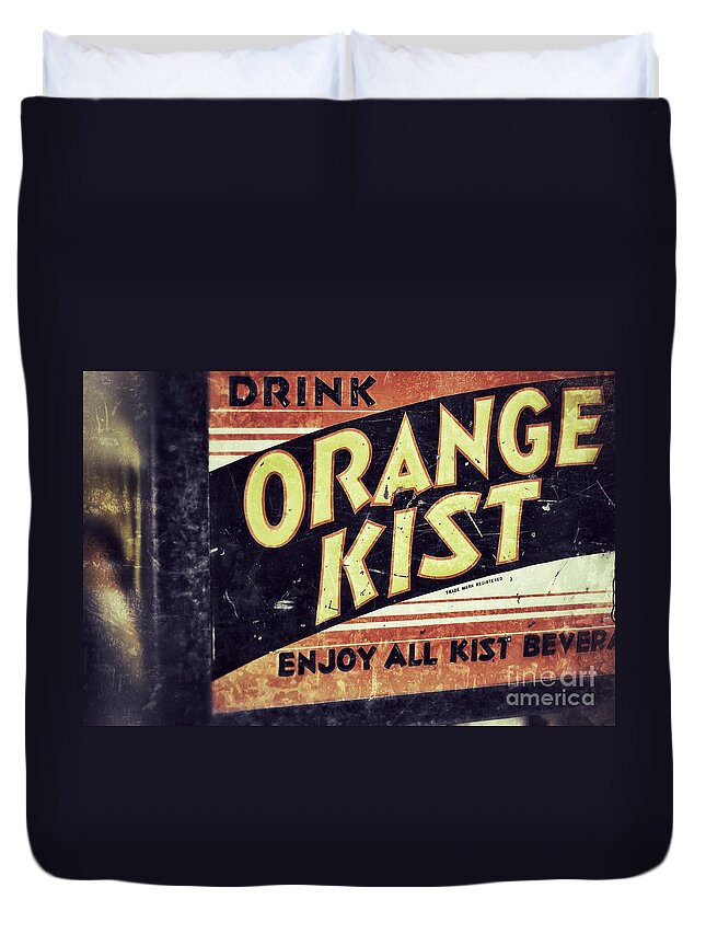 Grunge Duvet Cover featuring the photograph Orange Kist by Traci Cottingham