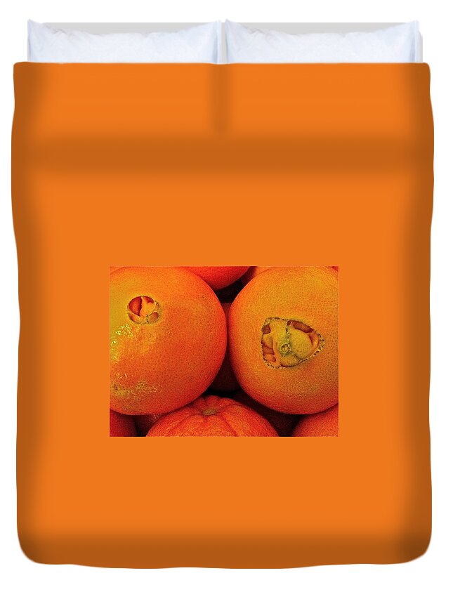 Orange Duvet Cover featuring the photograph Oranges by Bill Owen