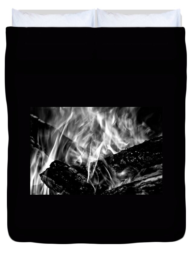 Fire Duvet Cover featuring the photograph Overwhelmed by Greg DeBeck