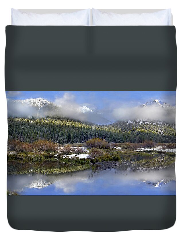 00175165 Duvet Cover featuring the photograph Panoramic View Of The Pioneer Mountains by Tim Fitzharris