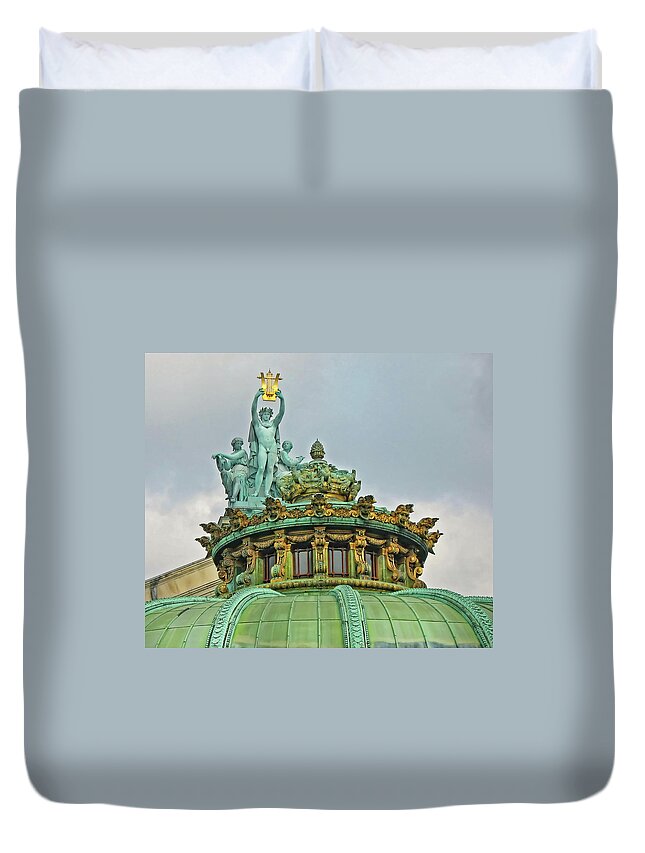 Paris Opera House Duvet Cover featuring the photograph Paris Opera House Roof by Dave Mills