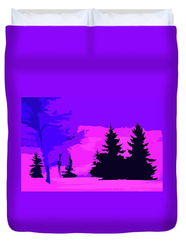 Abstract Duvet Cover featuring the photograph Park In Pink And Purple by Burney Lieberman