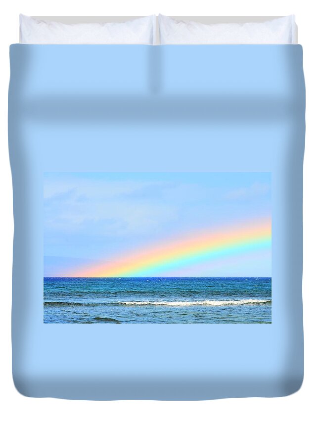 Rainbow Duvet Cover featuring the photograph Pastel Rainbow by Richard Omura