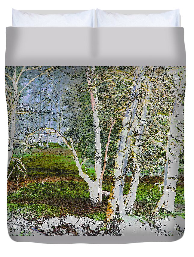 Forest Duvet Cover featuring the photograph Peaceful Meadow by Marie Jamieson