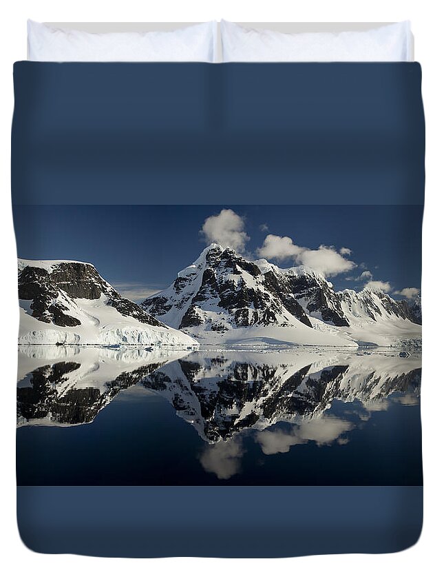 00479577 Duvet Cover featuring the photograph Peaks Along Neumayer Channel by Colin Monteath