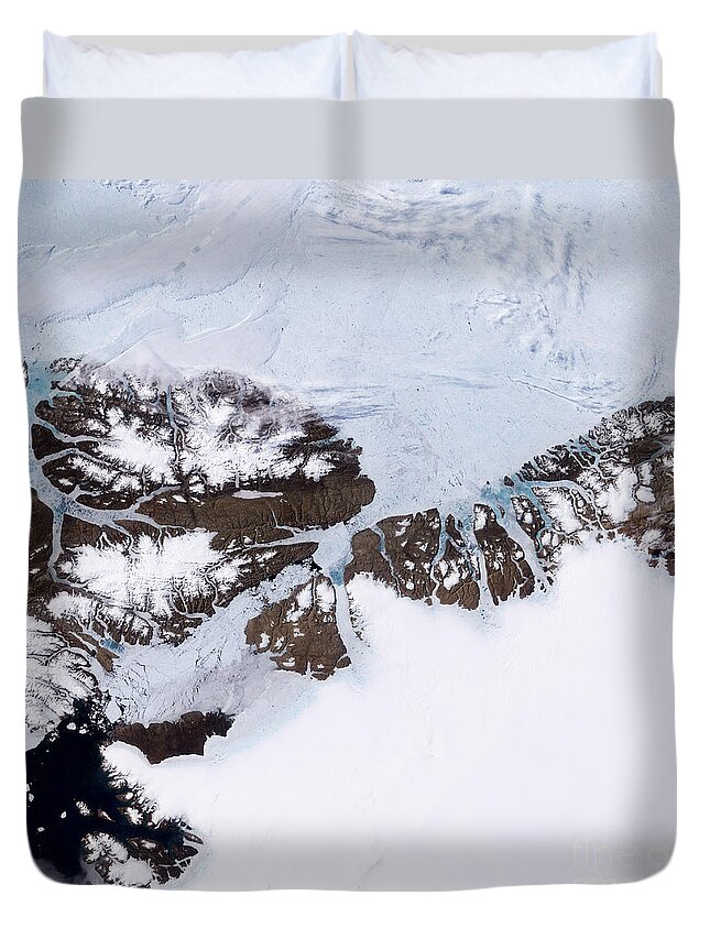 Petermann Glacier Duvet Cover featuring the photograph Petermann Glacier, Greenland by Nasa
