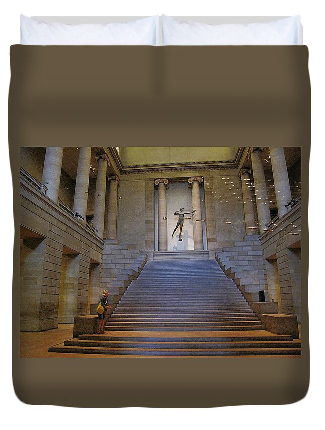 Museum Duvet Cover featuring the photograph Philadelphia Steps by Ian MacDonald