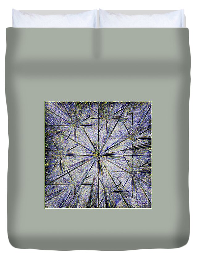 Digital Duvet Cover featuring the digital art Pins and Needles by Leslie Revels