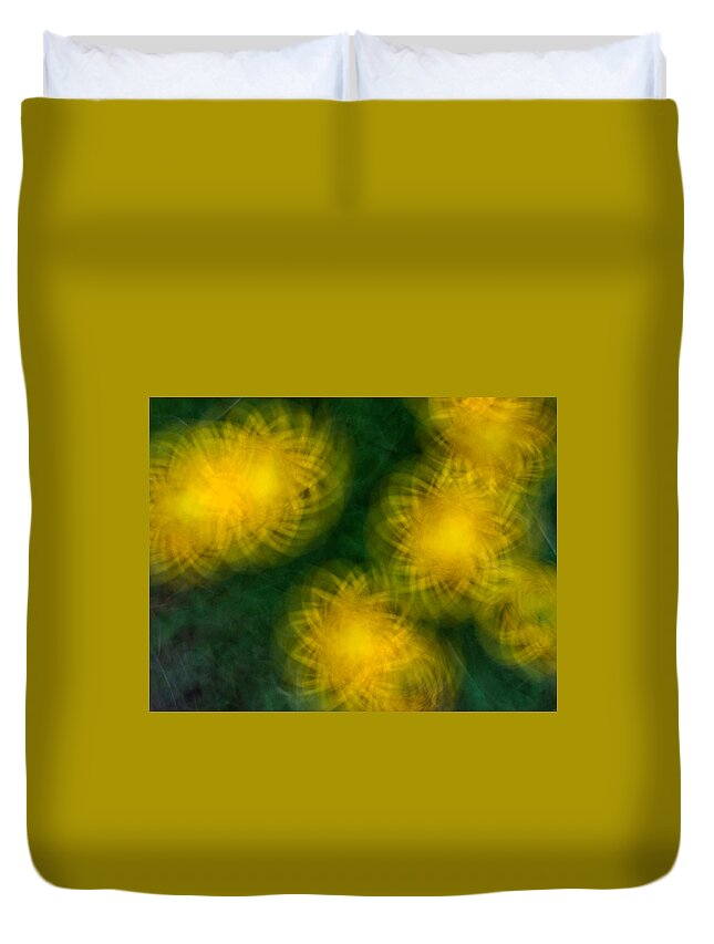 Abstract Duvet Cover featuring the photograph Pirouetting Dandelions by Neil Shapiro