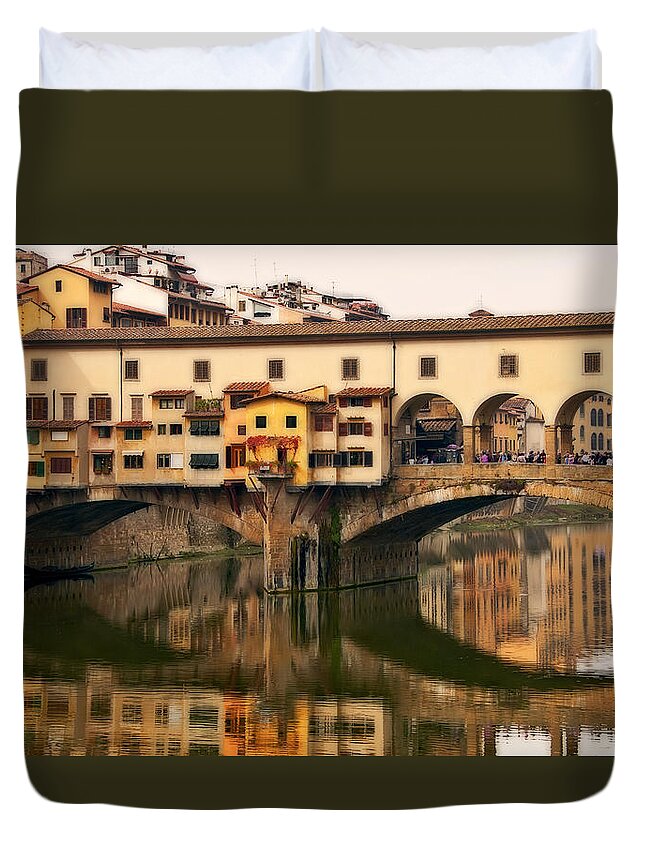 Ponte Vecchio Duvet Cover featuring the photograph Ponte Vecchio by Steven Sparks