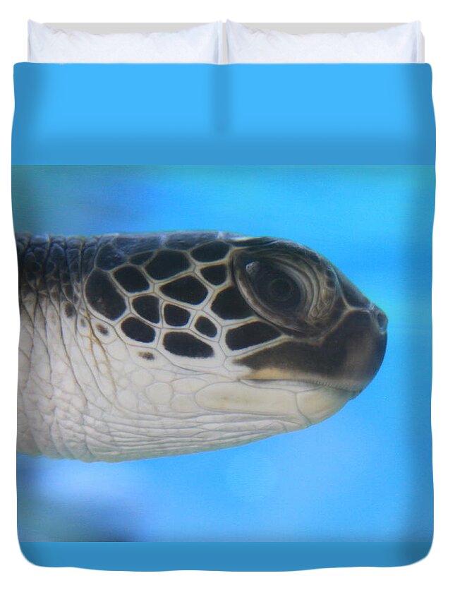 Precious Duvet Cover featuring the photograph Precious Honu Sea Turtle by Karon Melillo DeVega