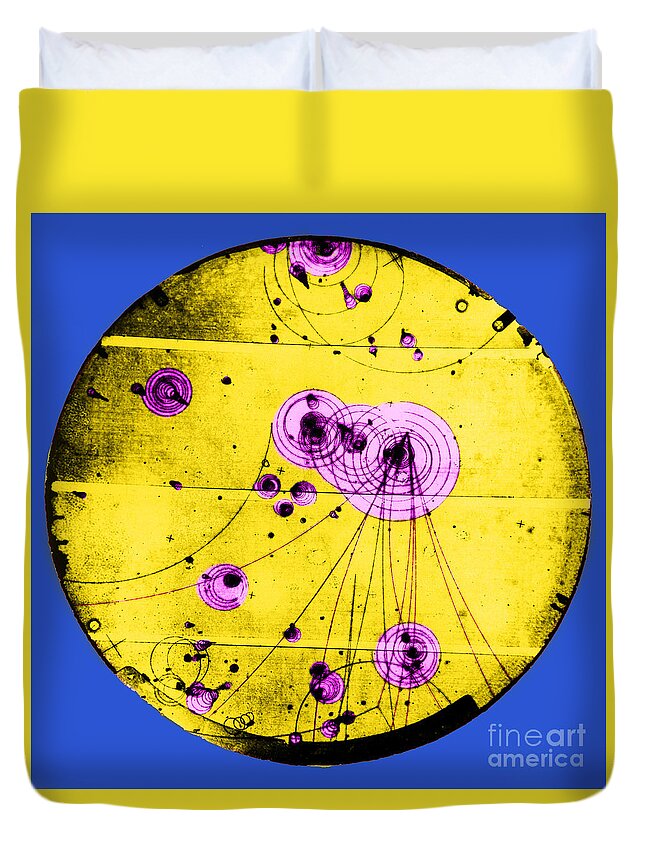 History Duvet Cover featuring the photograph Proton-photon Collision by Omikron