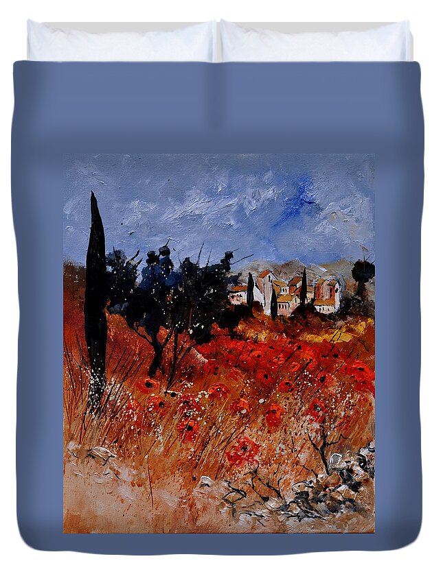 Landscape Duvet Cover featuring the painting Provence 561111 by Pol Ledent