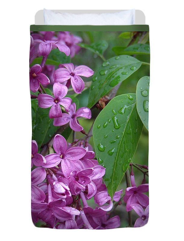 Purple Lilac Duvet Cover featuring the photograph Purple Lilac by Laurel Best