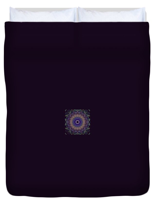 Mandala Duvet Cover featuring the photograph Purple Petal Mandala by Vicki Field