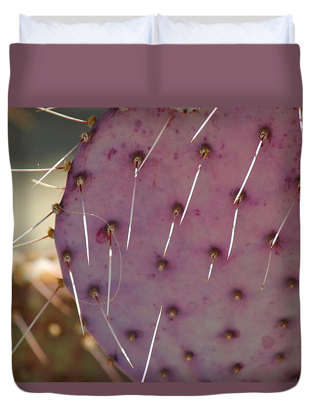 Prickly Pear Duvet Cover featuring the photograph Purple Prickly Pear by Leigh Meredith