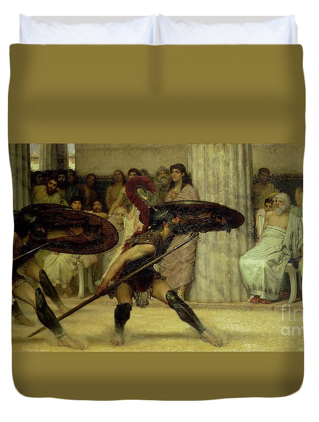 Gha6100 Duvet Cover featuring the painting Pyrrhic Dance by Lawrence Alma-Tadema