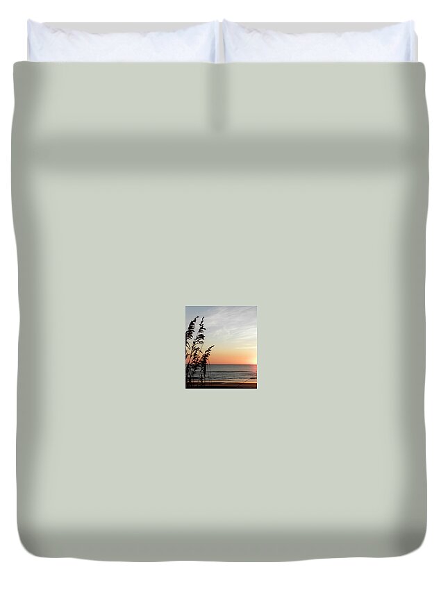 Sunrise Duvet Cover featuring the photograph Quiet Rise No Wind by Kim Galluzzo