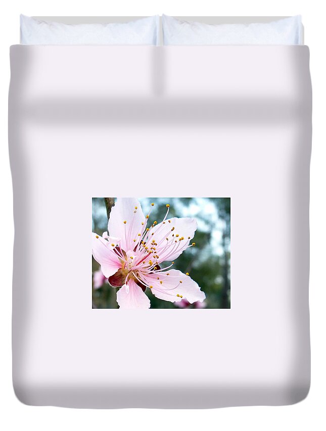 Flower Duvet Cover featuring the photograph Reaching Upward by Carla Parris