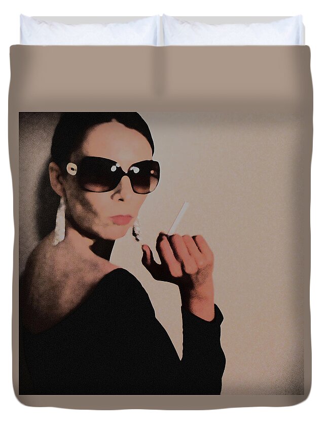 Vogue Duvet Cover featuring the photograph Reaction by Naxart Studio