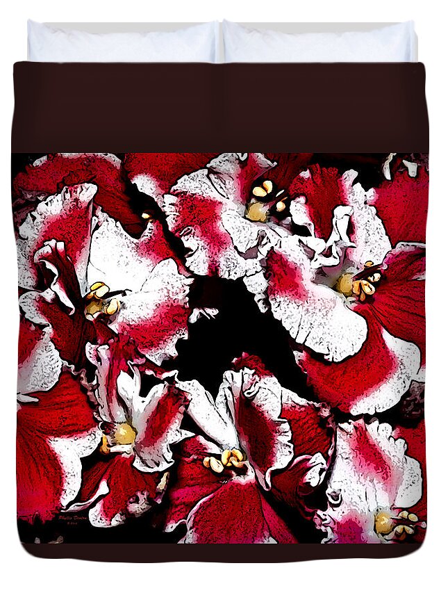 Flowers Duvet Cover featuring the photograph Red African Violets by Phyllis Denton