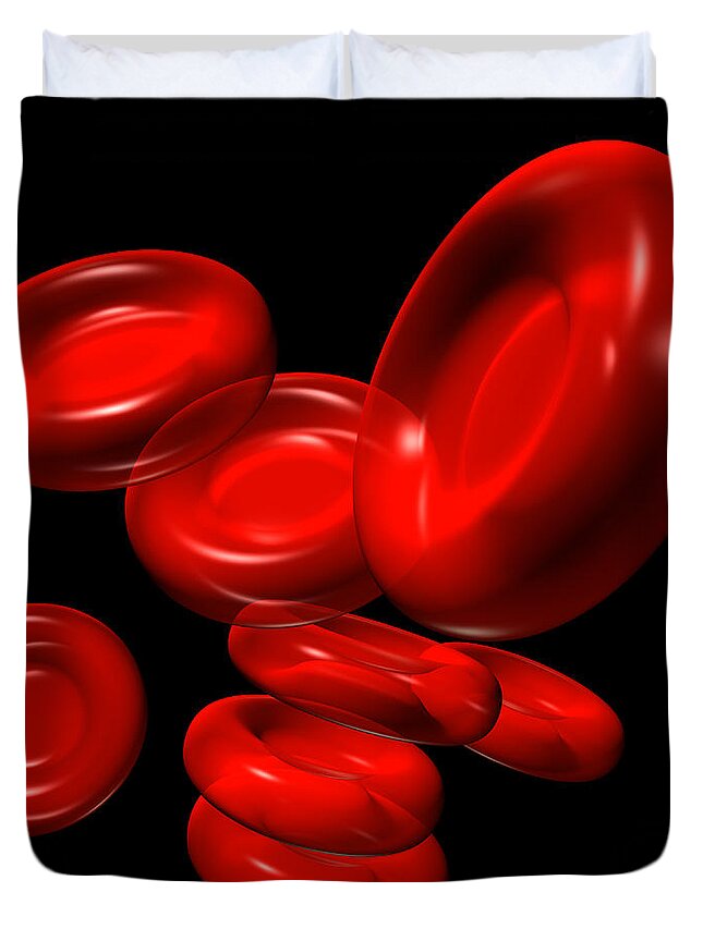 Artery Duvet Cover featuring the digital art Red Blood Cells 2 by Russell Kightley