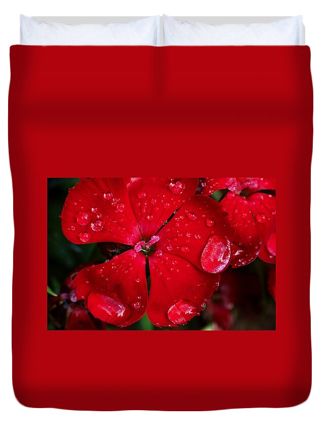 Red Duvet Cover featuring the photograph Red by Ivan Slosar