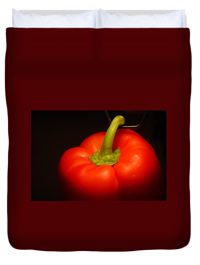 Pepper Duvet Cover featuring the photograph Red Pepper by Richard Bryce and Family
