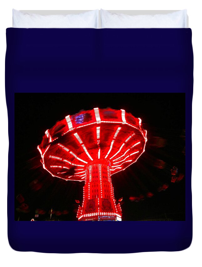 Fairs Duvet Cover featuring the photograph Red Ride Is Wild by Kym Backland