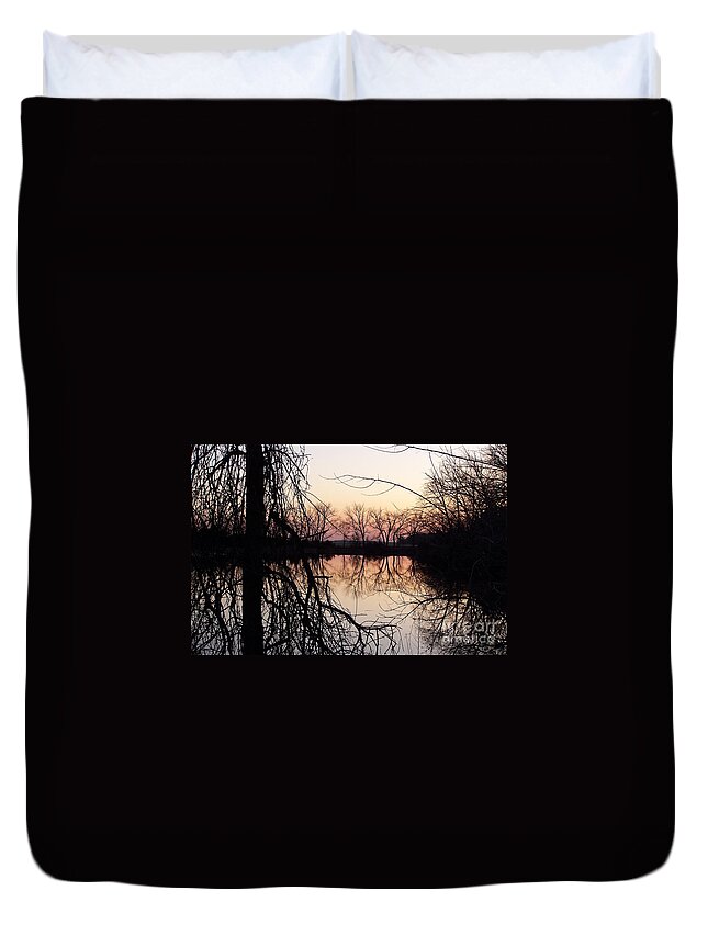 Sunset Duvet Cover featuring the photograph Reflections by Dorrene BrownButterfield