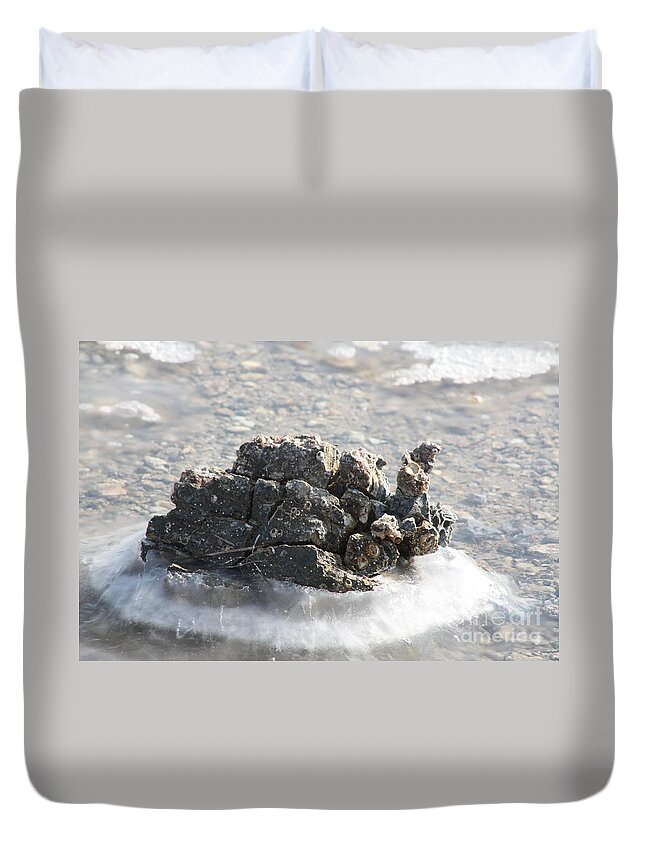 Rock Duvet Cover featuring the photograph Rock on Ice by Rogerio Mariani